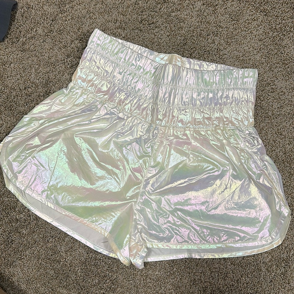 Free People The Way Home Shorts- Rainbow Iridescent Shorts. Size M- Like New.